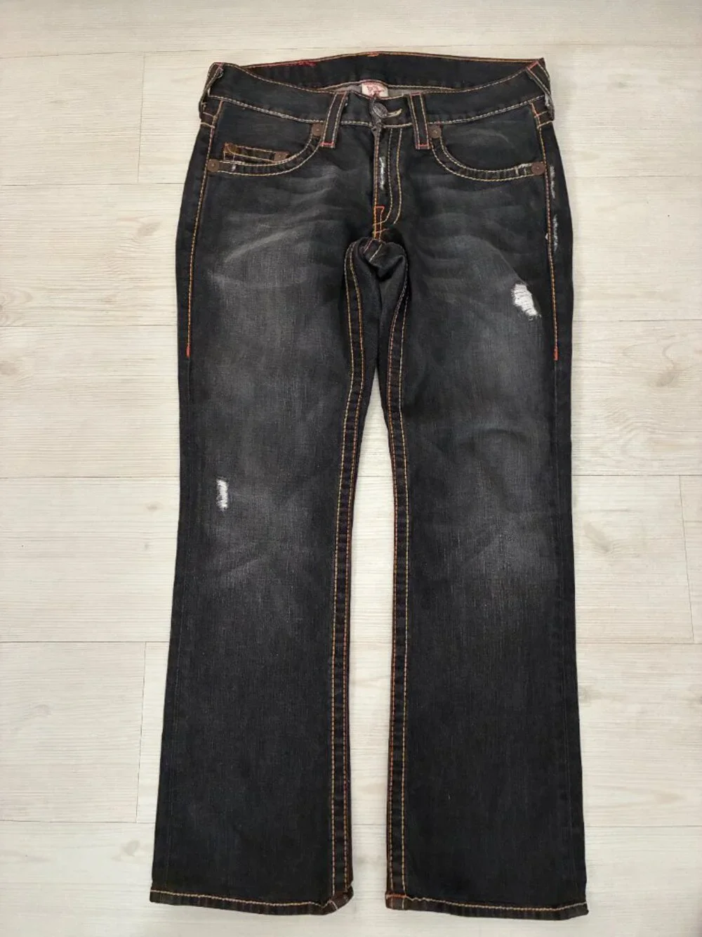 Vintage True Religion Joey Big T Flare Bootcut Jeans Black Y2K 31 (Fit Larger)